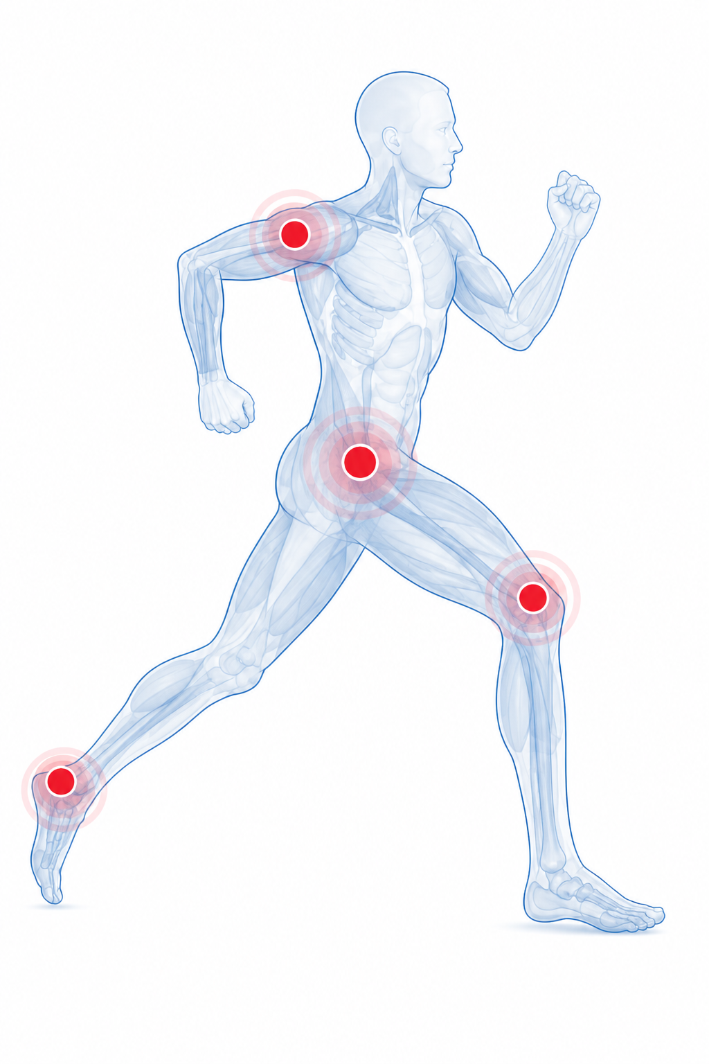 Shockwave therapy body area application illustration